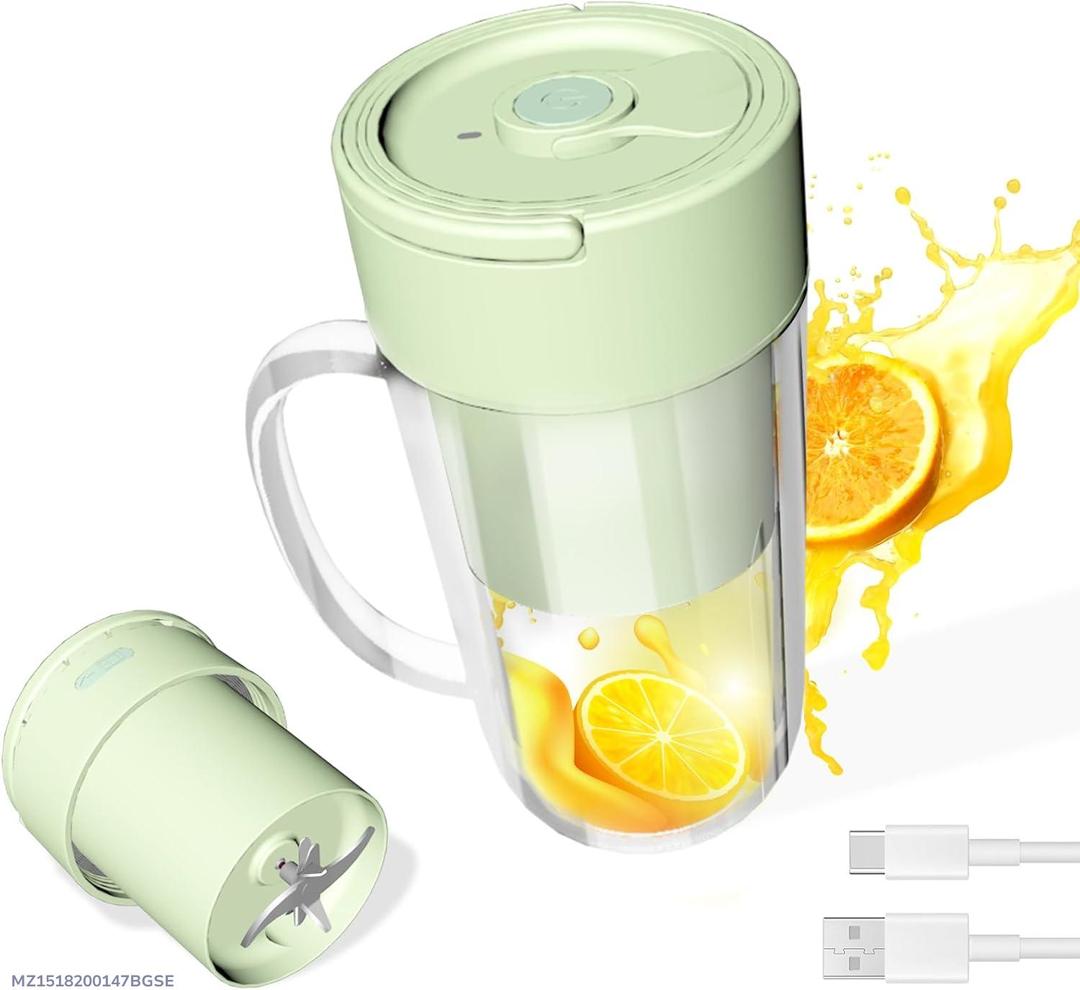 Portable Electric Juicer Blender Green – USB-C Fast Charge Rechargeable Smoothie & Juice Maker