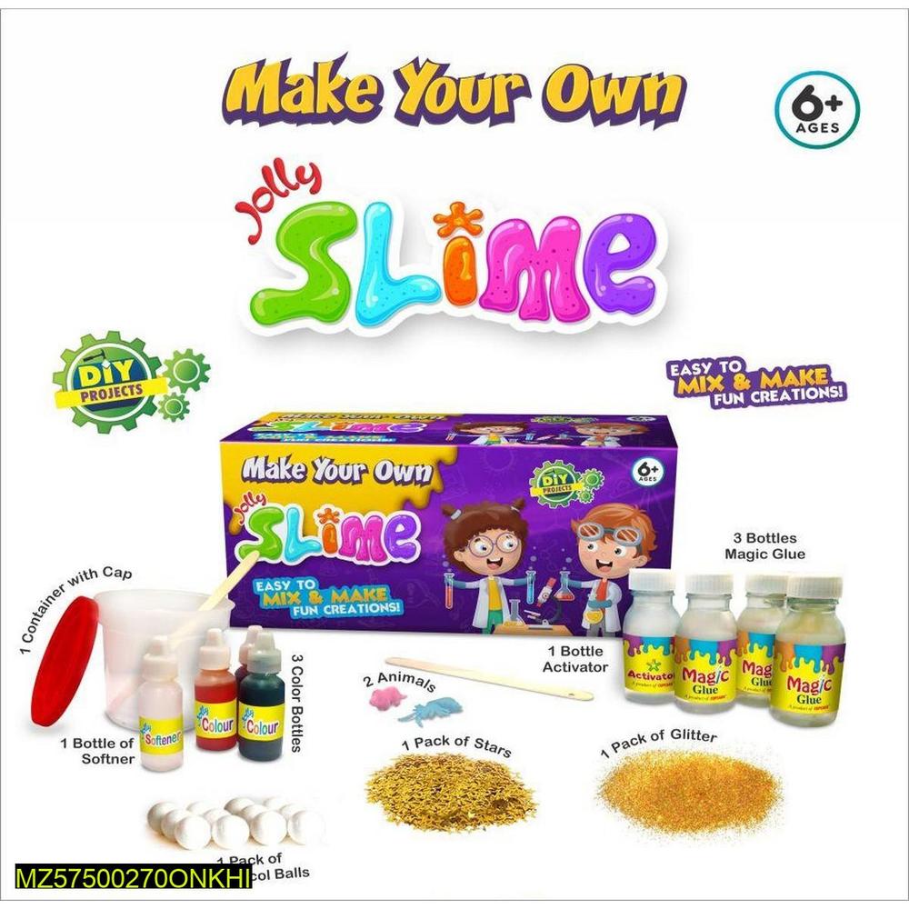 Kids Slime Kit with Glitter & Magic Glue for Ages 6+ | DIY Creative Fun Set