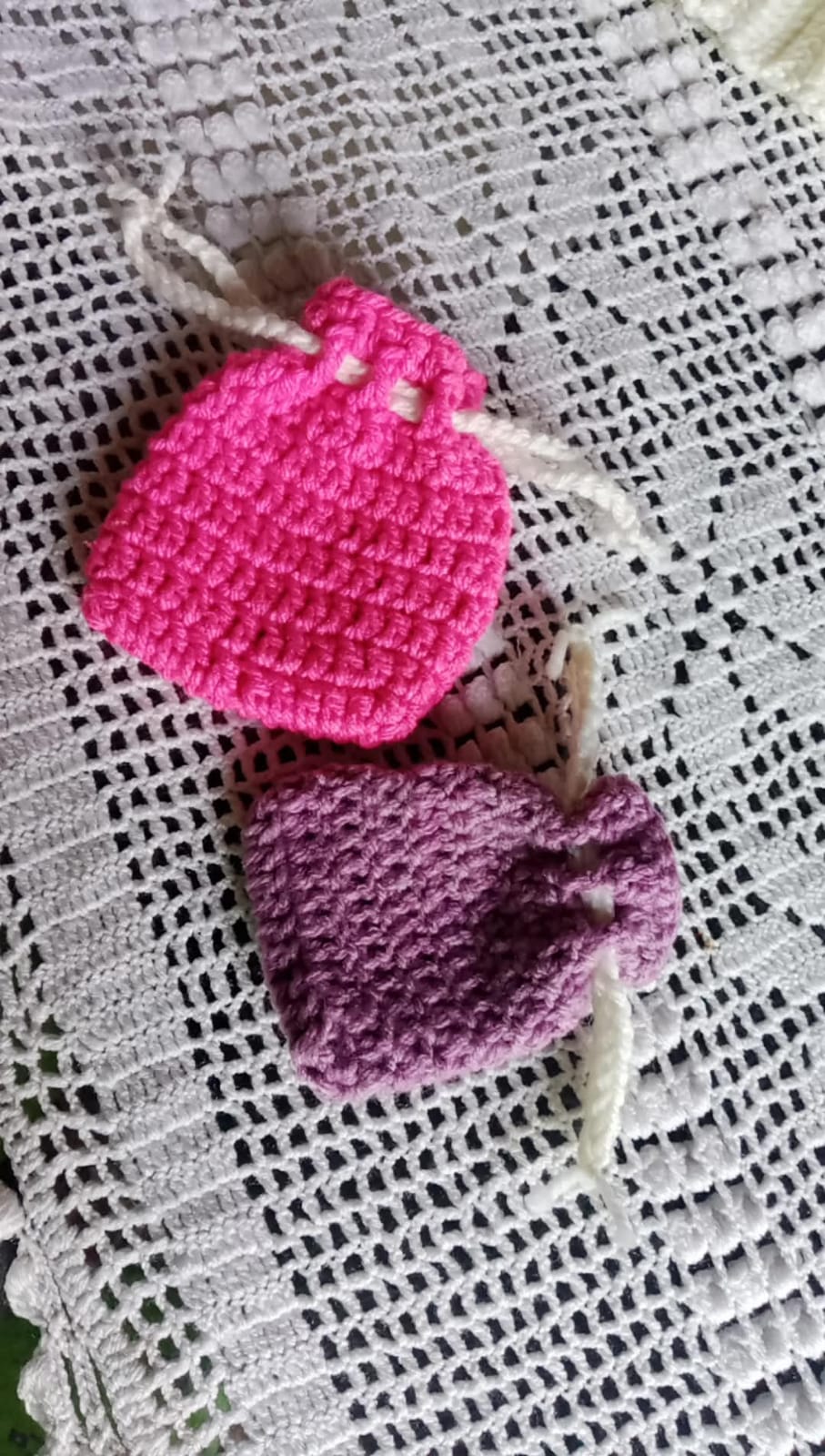 Title: Handmade Crochet Mini Drawstring Pouch