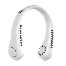 USB Rechargeable Neck Fan – 360° Rotating Portable Cooling Fan