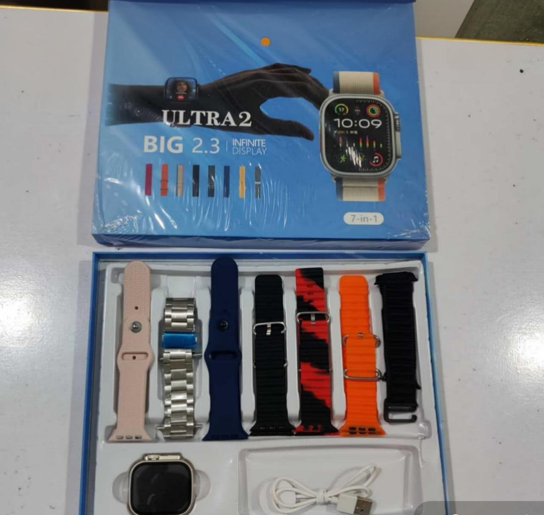 Mounra 2 BIG 2.01 Ultra Smartwatch Random Box | 7 In 1 Strap Multi-Color Bundle | Premium Design & Advanced Features