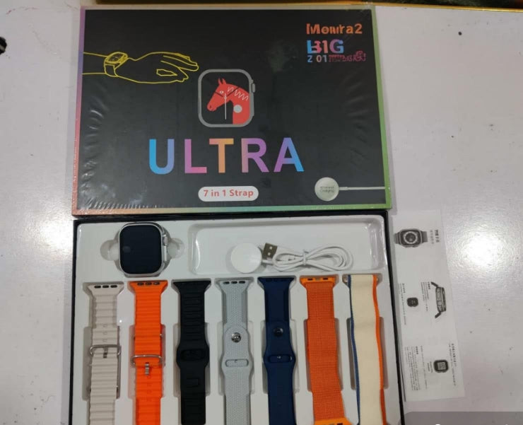 Mounra 2 BIG 2.01 Ultra Smartwatch Random Box | 7 In 1 Strap Multi-Color Bundle | Premium Design & Advanced Features
