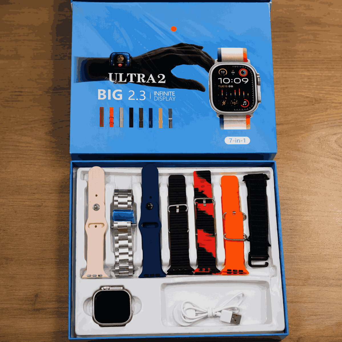 Mounra 2 BIG 2.01 Ultra Smartwatch Random Box | 7 In 1 Strap Multi-Color Bundle | Premium Design & Advanced Features