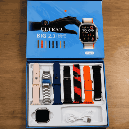 Mounra 2 BIG 2.01 Ultra Smartwatch Random Box | 7 In 1 Strap Multi-Color Bundle | Premium Design & Advanced Features