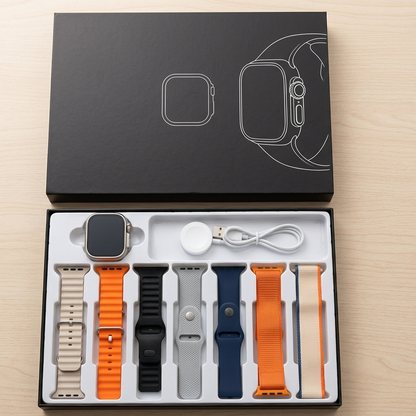 Mounra 2 BIG 2.01 Ultra Smartwatch Random Box | 7 In 1 Strap Multi-Color Bundle | Premium Design & Advanced Features