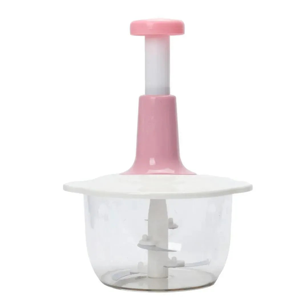 Manual Food Chopper Push ABS Plastic Transparent Bowl – Hand Press Vegetable, Fruit & Garlic Chopper
