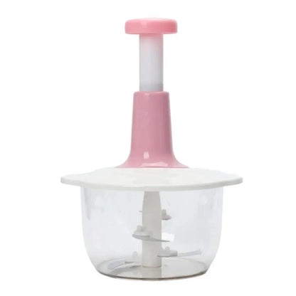Manual Food Chopper Push ABS Plastic Transparent Bowl – Hand Press Vegetable, Fruit & Garlic Chopper