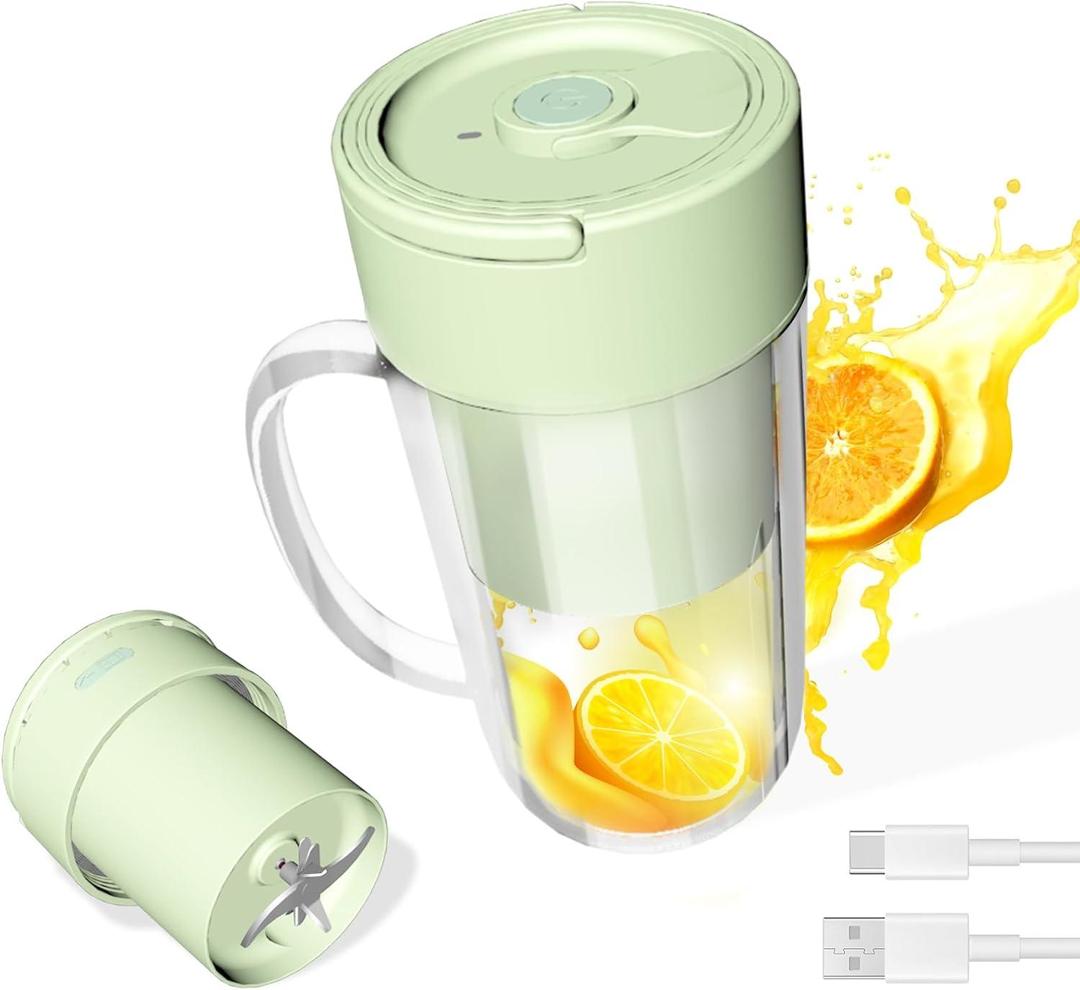 Portable Electric Juicer Blender Green – USB-C Fast Charge Rechargeable Smoothie & Juice Maker
