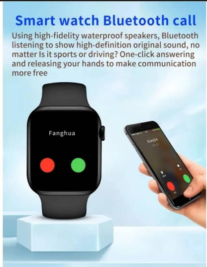 Stylish Bluetooth Smart Watch – Black, Red & White | Fitness & Call Notifications