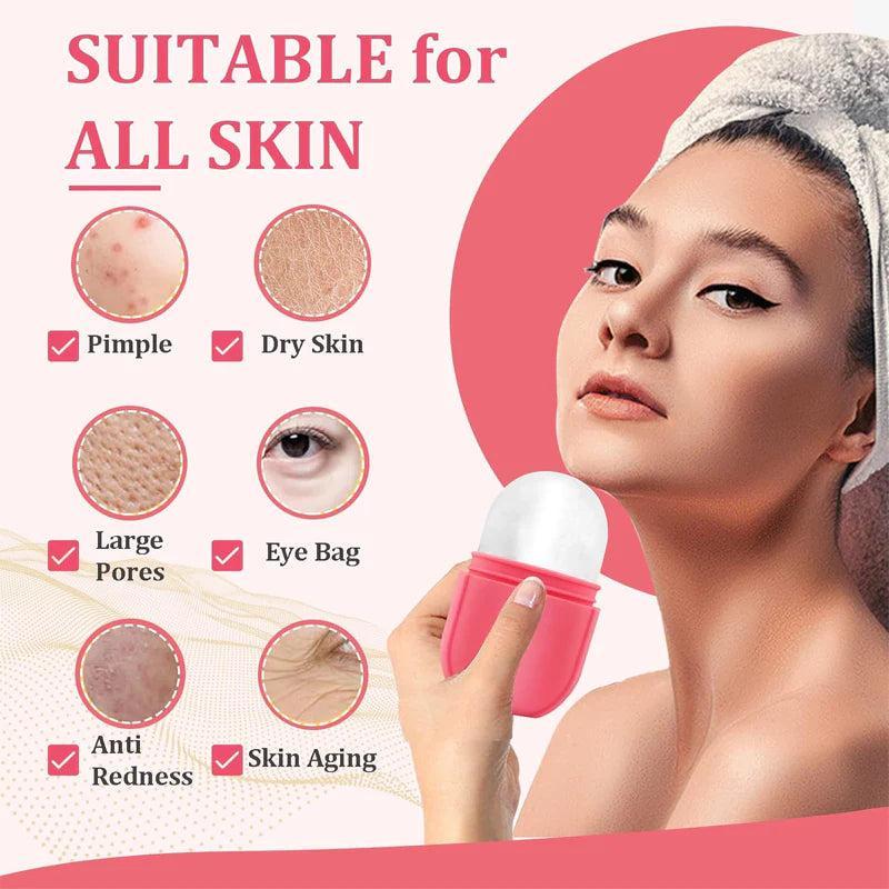 ❄️ Premium Facial Ice Roller – Cooling Face Massager for Glowing Skin