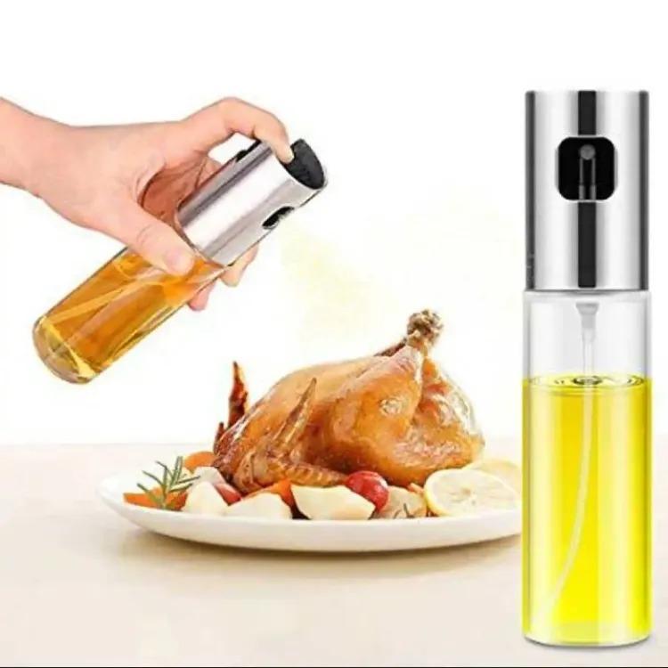 Oil Spray Bottle – Stainless Steel Food Grade Refillable Oil Mister for Cooking, BBQ, Air Fryer & Salad