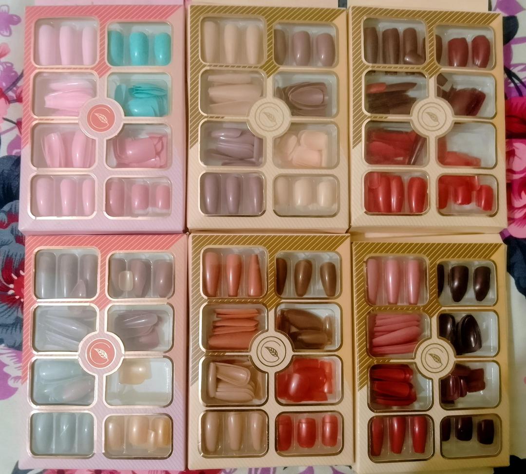 96-Piece Premium Fake Nail Set – Multicolor ABS Plastic Artificial Nails for DIY Nail Art