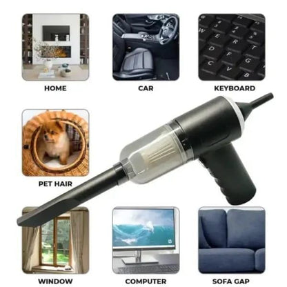 Portable 3-in-1 Car Vacuum Cleaner | USB Rechargeable | High Power Suction | Mini Handheld Vacuum for Car, Home & Office