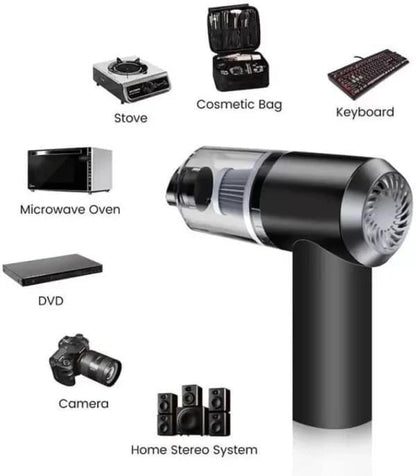 Portable 3-in-1 Car Vacuum Cleaner | USB Rechargeable | High Power Suction | Mini Handheld Vacuum for Car, Home & Office