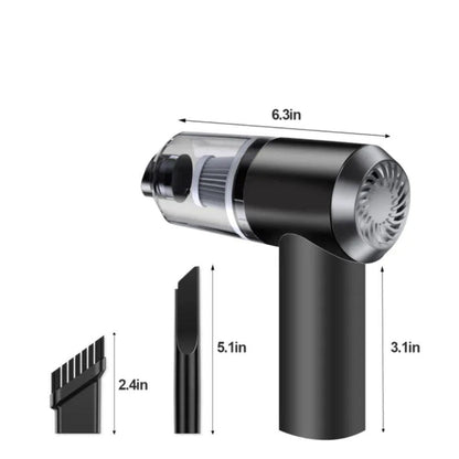 Portable 3-in-1 Car Vacuum Cleaner | USB Rechargeable | High Power Suction | Mini Handheld Vacuum for Car, Home & Office
