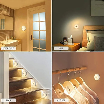 💡 Motion Sensor LED Light | Wireless Magnetic Night Light | USB Rechargeable | Smart Auto On/Off