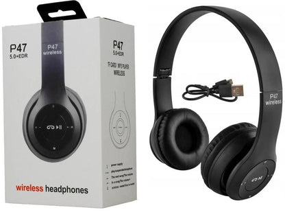 Wireless Bluetooth Headphones | Stereo Bass | TF Card, FM & AUX | Rechargeable