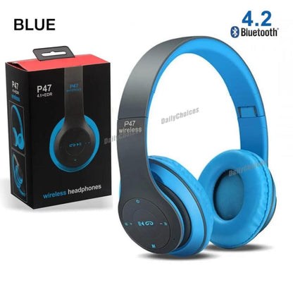 Wireless Bluetooth Headphones | Stereo Bass | TF Card, FM & AUX | Rechargeable