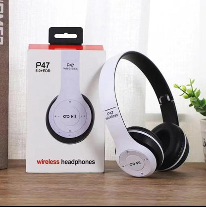 Wireless Bluetooth Headphones | Stereo Bass | TF Card, FM & AUX | Rechargeable